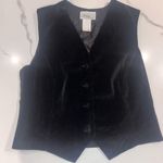 Vintage Rich Black Textured Lined Velvet Vest Photo 0