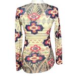 Vocal  Top Size Small Red Blue Aztec Rodeo Western Studded Embellished Santa Fe Photo 1