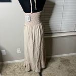 SEASPICE resort Daphne Halter maxi dress NWT‎ XL 100% Peruvian cotton Tan Photo 11