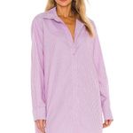 Camila Coelho  Elliot Shirt Dress In Pink Lilac 100% Cotton Photo 1