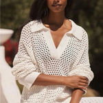 Aerie Open Knit Polo Sweater Photo 0