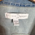 Cato  Denim Short Sleeve Jacket Raw Ruffle Hem Plus Size 3X 22/24W Photo 2