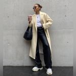 ZARA  Wool Blend Coat Limited Edition Pastel Yellow 8864/744 Size M Photo 7