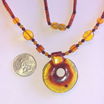 Genuine Amber Beads Boho Pendant Vintage Beaded Boho Necklace Photo 7