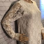 Dee Elly White Lace Overlay Long Sleeve Dr… Photo 4