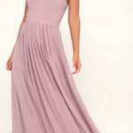 Lulus Love Spell Lace-Back Maxi Dress in Dusty Lavender Size Medium Photo 0