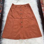 Shinestar  Boho Butterscotch Faux Suede A-Line Midi Skirt Photo 0