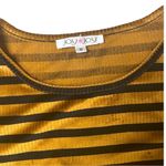 Joy Joy  Black and Gold Striped Top Photo 2