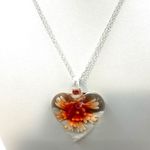 Orange and clear heart Murano glass pendant necklace Photo 5