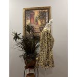 Max Studio  Women Top Size L Smocked Pleated Ties Waist Babydoll Pullover V-Neck Photo 5