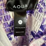 AQUA  Lightweight Smocked Back Dress Tie Shoulders Floral XL Fits Like L NWT Photo 3