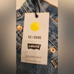 RE/DONE REDONE Blue Relaxed Crop Red Paint Splatter Women’s Cotton Denim Jeans Size 24 Photo 13