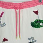 Fantastic Fawn  White Pink Golf Sequin Athletic Shorts Women's Size M Photo 3