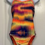 Nike Women's  Shutter Multicolor Orange Navy Purple Swimsuit Size 10 EUC #1290 Photo 1