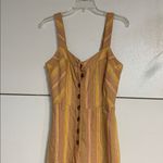 Anthropologie ARLENE LINEN BLEND JUMPSUIT STRIPES YELLOW 4/SMALL Photo 3