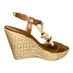 Michael Kors Holly Sandals Women's Size 6M Brown Rope Trim Wedge Heel Photo 13