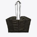 ZARA Satin Effect Drapped Halter Top Photo 2