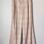 Song Of Style NEW Harris Plaid Check High Rise Wide Leg Pleated Trouser Camel Photo 1