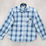 Teddi Blue Plaid Flannel Western Long Sleeve Button Up VTG College Petite Small Photo 0