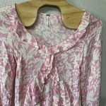 Free People Rebecca Floral Ruffled Mini Dress Bubblegum Pink Size XL Long Sleeve Photo 1