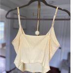 Old Navy  Ribbed Crop Top Yellow Bralette Bougie Summer L Barre Workout Beach Y2K Photo 2