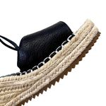 Eileen Fisher EUC  Leather Agnes Espadrille Wedge Sandals Black Size 8 Photo 3