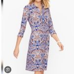 Talbots  Multicolor Paisley Print Shirt Dress 3/4 Sleeve Stretch‎ Travel Chic M Photo 9