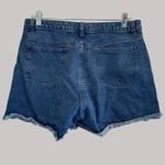 Dressberry Distressed Women's Cotton Denim Shorts 32 W/ Frayed Hem & Pockets Blue Photo 2