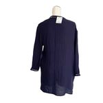 ZARA NWT  Tunic Dress With Lace Insert Linen Navy Photo 6
