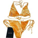 Naked Wardrobe  Bikini Set String Ties Triangle Cheeky Dreamsicle Orange L Photo 2