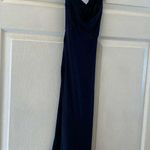 Christian Dior Boutuque Paris Vintage Navy Blue Chevron Criss Cross Dress Photo 4