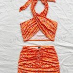 SheIn  Cross Back Cami & Bodycon Skirt Set, Orange/Pink, Size S, NWOT Photo 2