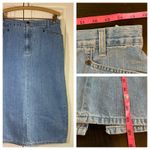 st. john's bay Vtg Denim Midi Skirt Sz 16 Y2K 90s Comfort Elastic Back Slit  Photo 9