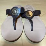 Jack Rogers Larissa Sandal brown turn lock wedge padded thong leather 6 Photo 2