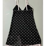 Carrie Amber Intimates Black Pink Heart Hearts Sheer Lace Babydoll Slip Nightie Nightgown Lingerie Dress Size S 🖤🩷 Photo 5