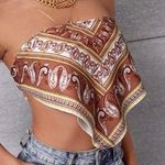 SheIn Paisley Print Tie Back Tube Top Photo 3