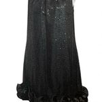 Jessica Howard  Black Sequin Cocktail Dress Ruffle Hem Size 8 Party New Year’s Photo 0