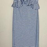 Max Studio Blue & White Striped Maxi Dress With Front Ruffle ( L ) Photo 1