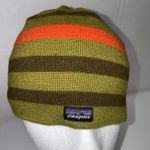 Patagonia Gorpcore Outdoor Knit Wool Green Striped Beanie Hat Cap Toboggan Photo 0