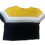 MM Couture Ringer Color-block Baby Tee Small Cropped Tshirt Grunge Y2K Casual Photo 2