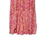 Peace Love World  Women Tiered Maxi Skirt S Abstract Boho Cottage Resort Festival Photo 2