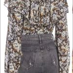 Free People ‎ bodysuit floral lace trim Ruched cuff Photo 2