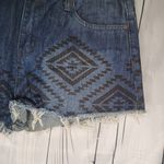 Adam Levine  Denim Blue Patterned Women's Shorts Photo 2