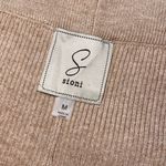 Sioni Womens Ribbed Knit Elastic Waistband Wide Leg Pants Beige Size Medium NWT Tan Photo 5