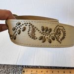 Nine West Vintage Cream Gold Tone Studded Belt Womens XL Boho Fall Western Photo 4