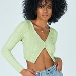 Princess Polly Mariah Cropped Cardigan Green Photo 0