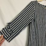 Skies Are Blue  White & Blue Striped Ruffled Sleeve Blouse Shirt Womens Small Photo 6