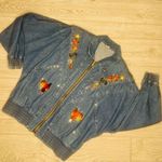 Vintage cotton denim Jean jacket horse / ranch / cowgirl theme embroidered patch Blue Photo 3