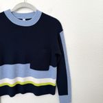 Athleta [] Blue Colorblock Trailhead Striped Merino Wool Cropped Sweater‎ Sz XXS Photo 7