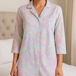 Lauren Ralph Lauren Sleep Shirt Pink Pastel Paisley Long Sleeve Size Small Photo 0